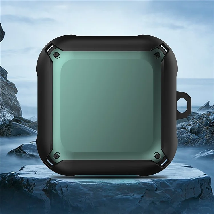 Per Beats Fit Pro Cuffie Custodia di protezione Cover TPU+PC Custodia portatile con gancio - Verde