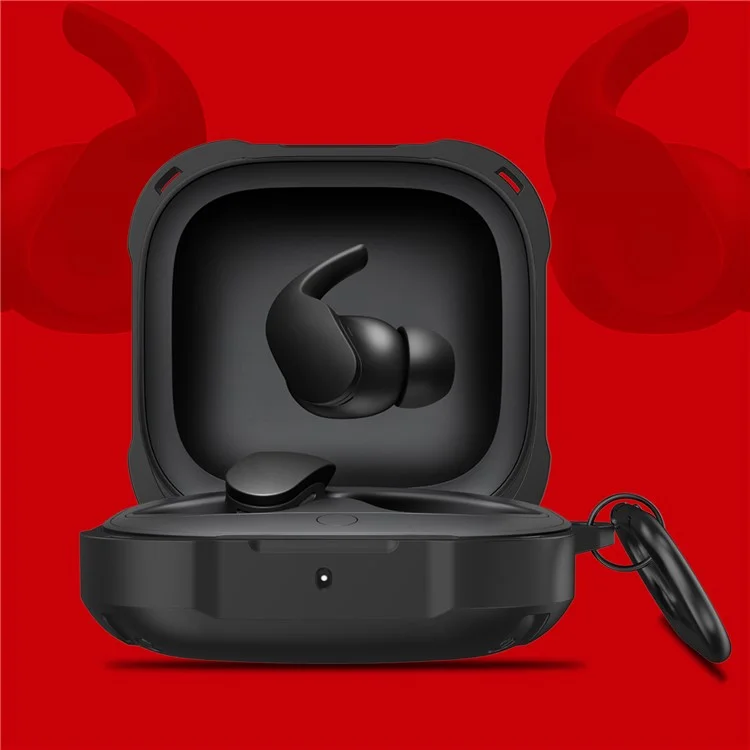 Per Beats Fit Pro Cuffie Custodia di protezione Cover TPU+PC Custodia portatile con gancio - Verde