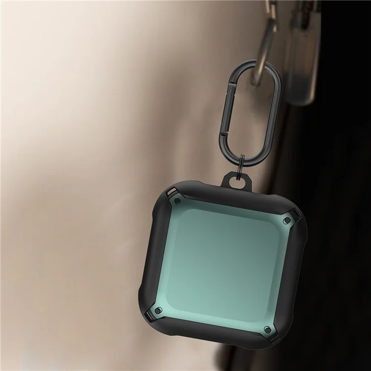 Per Beats Fit Pro Cuffie Custodia di protezione Cover TPU+PC Custodia portatile con gancio - Verde