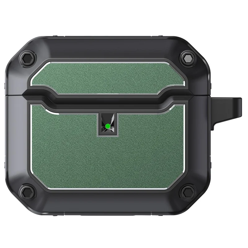 For Apple AirPods 3 Bluetooth-compatible Earphone Protective Case TPU + Hardware Charging Box Shell with Keychain - Green