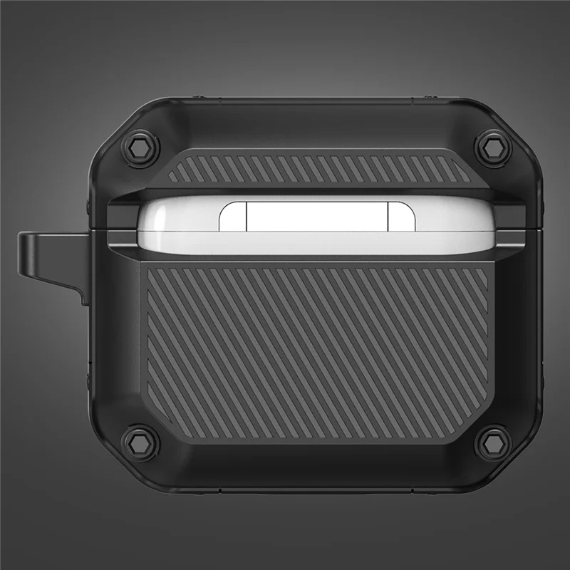 For Apple AirPods 3 Bluetooth-compatible Earphone Protective Case TPU + Hardware Charging Box Shell with Keychain - Green