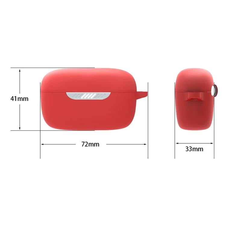 Para JBL Live Free Free NC Soft Silicone Aurphone Box Box Case Protectora Con Gancho Anti-perdón - Negro