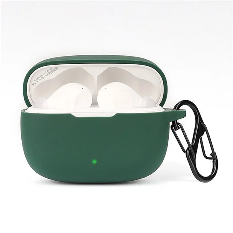 Pour JBL Wave 200 TWS Bluetooth Ecoutphone Protective Case Soft Silicone Headphone Charging Shell Avec Boucle - Vert Noirâtre