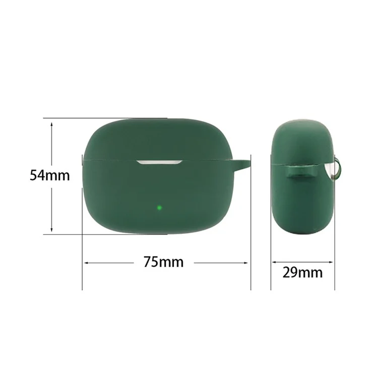 Pour JBL Wave 200 TWS Bluetooth Ecoutphone Protective Case Soft Silicone Headphone Charging Shell Avec Boucle - Vert Noirâtre