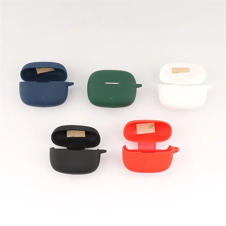 Pour JBL Wave 200 TWS Bluetooth Ecoutphone Protective Case Soft Silicone Headphone Charging Shell Avec Boucle - Vert Noirâtre