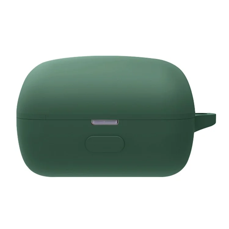 For Sony WF-L900 Earphone Charging Box Silicone Protective Case Bluetooth-compatible Earbuds Cover with Buckle - Blackish Green