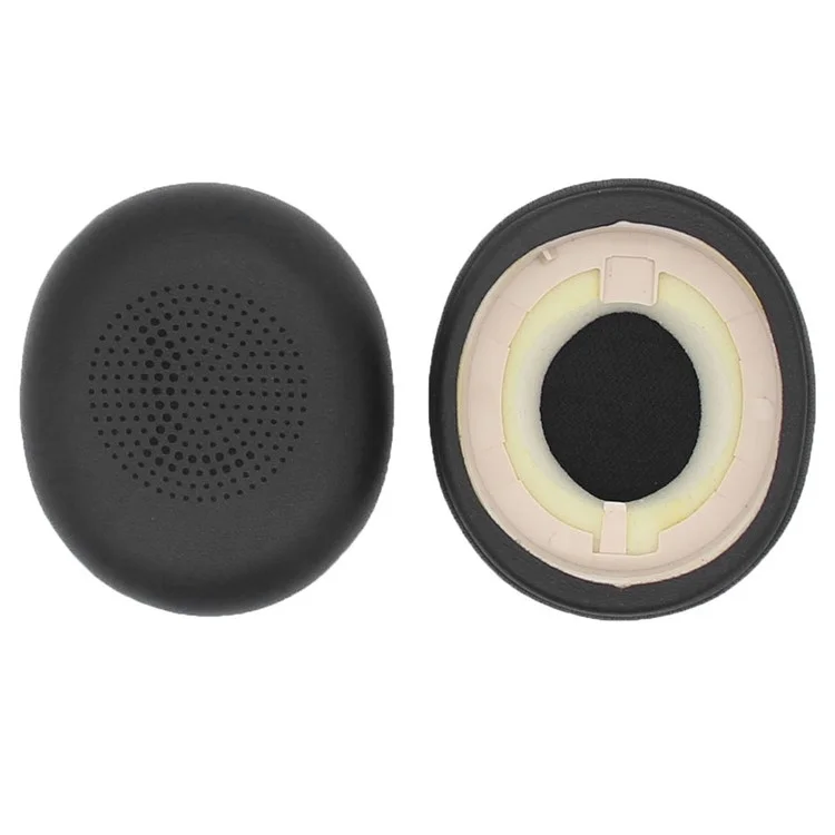 JZF-376 1Pair Protein Leather Ear Cushions Compatible with Jabra ELITE 45h Headset Replacement Ear Pads Cover Headphones Ear Cups - Black