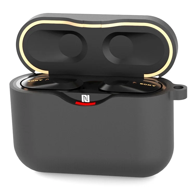 Per Sony WF-1000xm3 Soft Silicone Auricolare Auricolare Anti-Fall Earbuds Casella Di Ricarica Copertura Protettiva - Nero