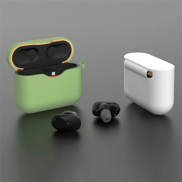 Per Sony WF-1000xm3 Soft Silicone Auricolare Auricolare Anti-Fall Earbuds Casella Di Ricarica Copertura Protettiva - Nero