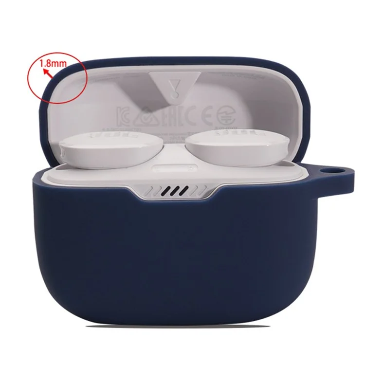 Pour le casque d'écoute Bluetooth JBL TUNE 130NC, étui de protection en silicone, couvercle anti-chute avec boucle anti-perte - Noir