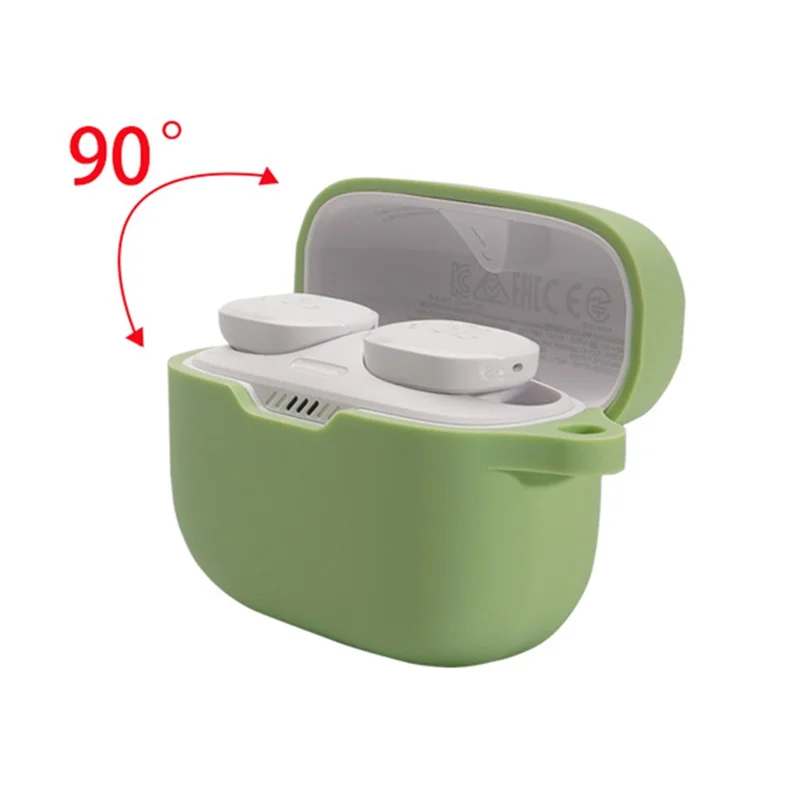 For JBL TUNE 130NC Bluetooth-compatible Earphone Silicone Protective Case Headphone Anti-fall Cover with Anti-lost Buckle - White