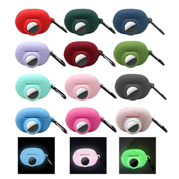 For Beats Studio Buds + AirTag 2 in 1 Protective Case Cover Portable Earbuds Soft Silicone Protector with Keychain - Black