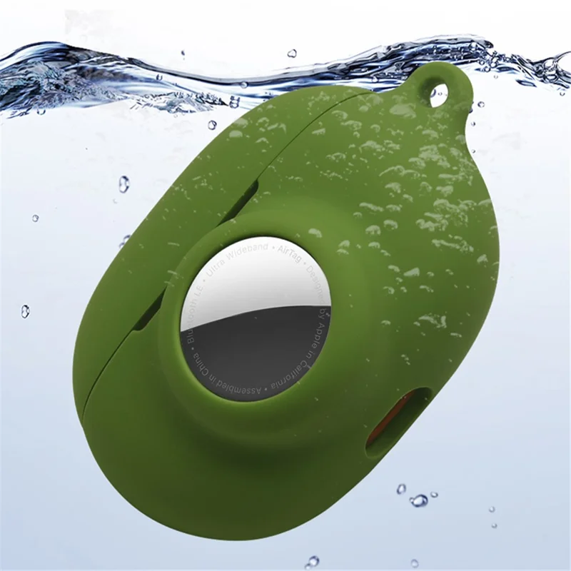 For Beats Studio Buds + AirTag 2 in 1 Protective Case Cover Portable Earbuds Soft Silicone Protector with Keychain - Dark Green