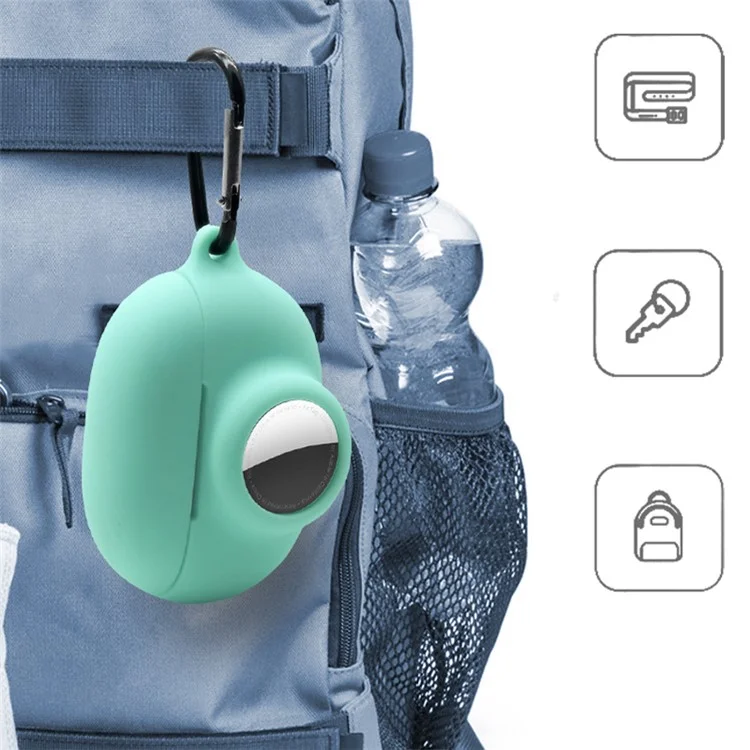 For Beats Studio Buds + AirTag 2 in 1 Protective Case Cover Portable Earbuds Soft Silicone Protector with Keychain - Blue