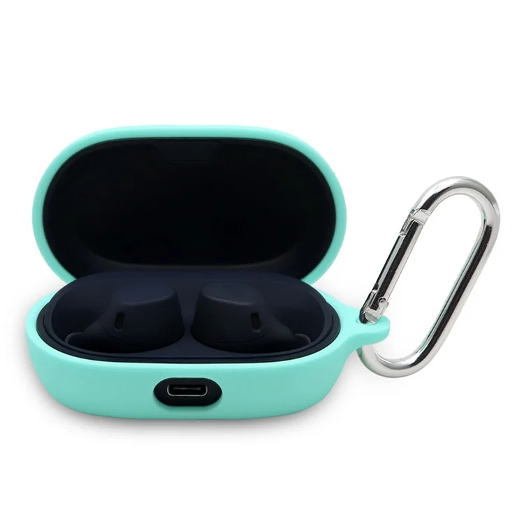 For Jabra Elite 7 Active / 7 Pro Case Cover Portable Protective Case Earbuds Soft Silicone Protector with Keychain - Green