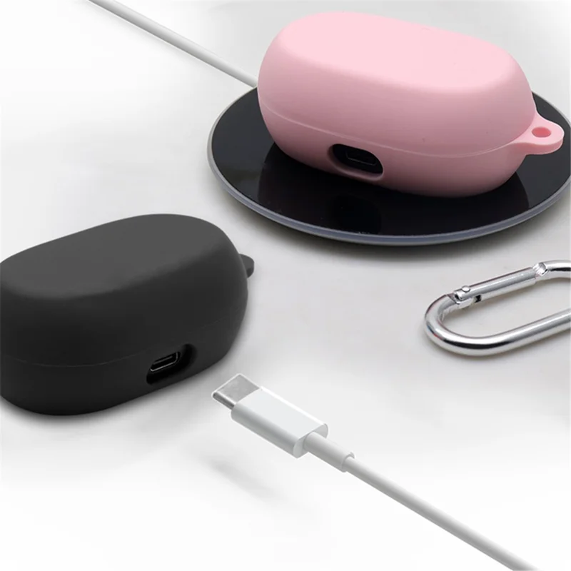 Beskyttende taske til Jabra Elite 7 Active / 7 Pro, bærbar beskyttelsesdækk med blød silikone og nøglering - Lyserød