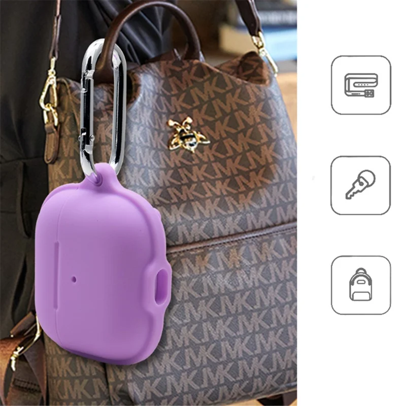 For Apple AirPods 3 Case Cover Portable Protective Case Earbuds Soft Silicone Protector with Keychain - Green