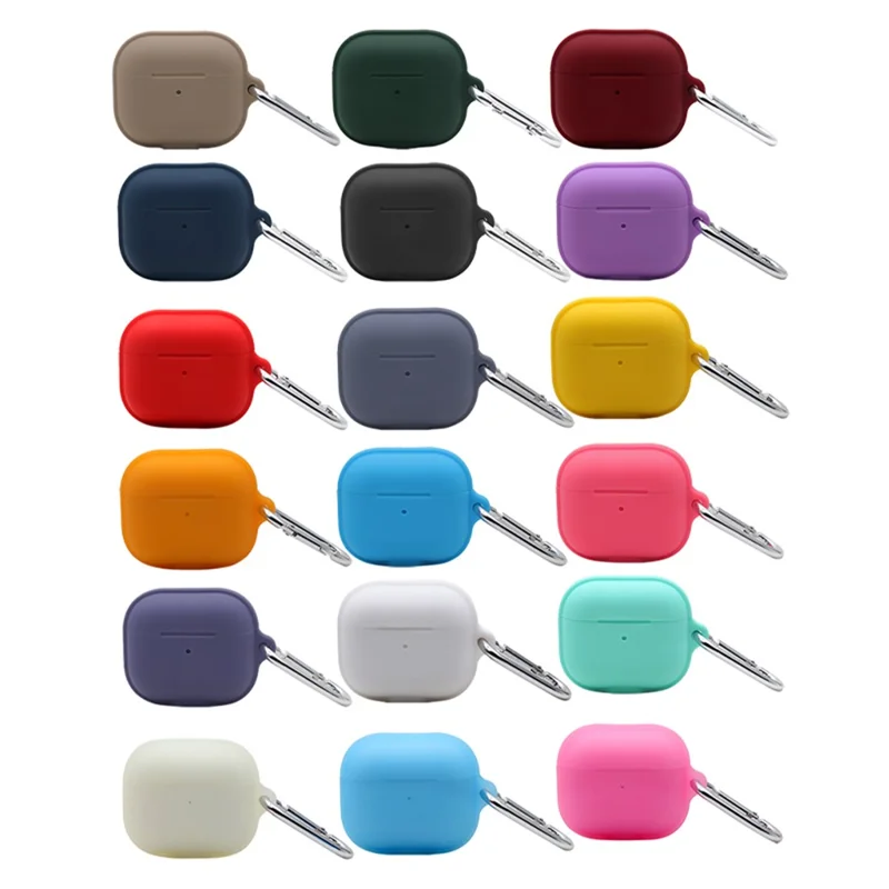 For Apple AirPods 3 Case Cover Portable Protective Case Earbuds Soft Silicone Protector with Keychain - Green
