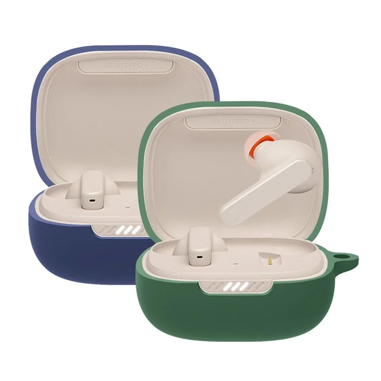 Silikon-Schutzhülle für JBL Live Pro+ TWS, Kopfhörer-Ladebox Anti-Kratzer Staubdichter Schutzmantel - Dunkelblau