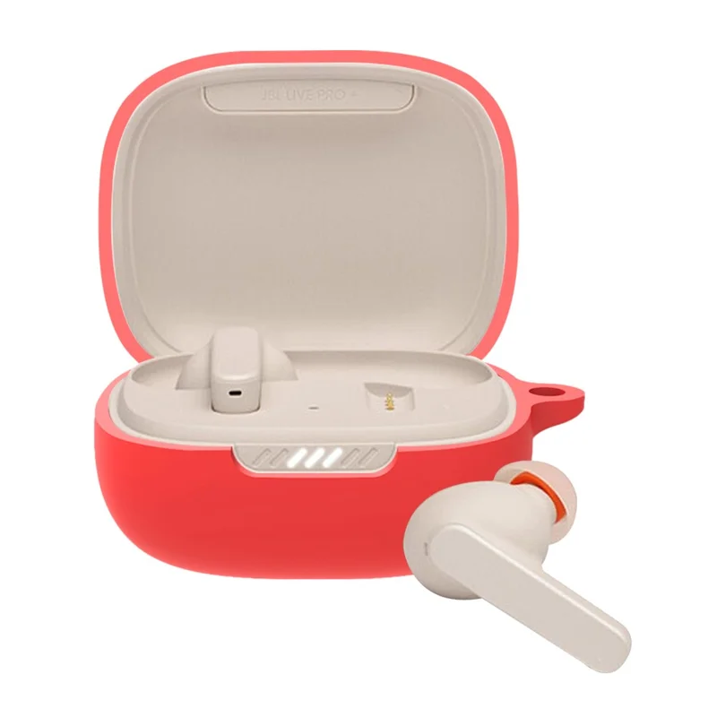 Silikon-Schutzhülle für JBL Live Pro+ TWS, Kopfhörer-Ladegehäuse Anti-Kratzer Staubdichte Schale - Rot