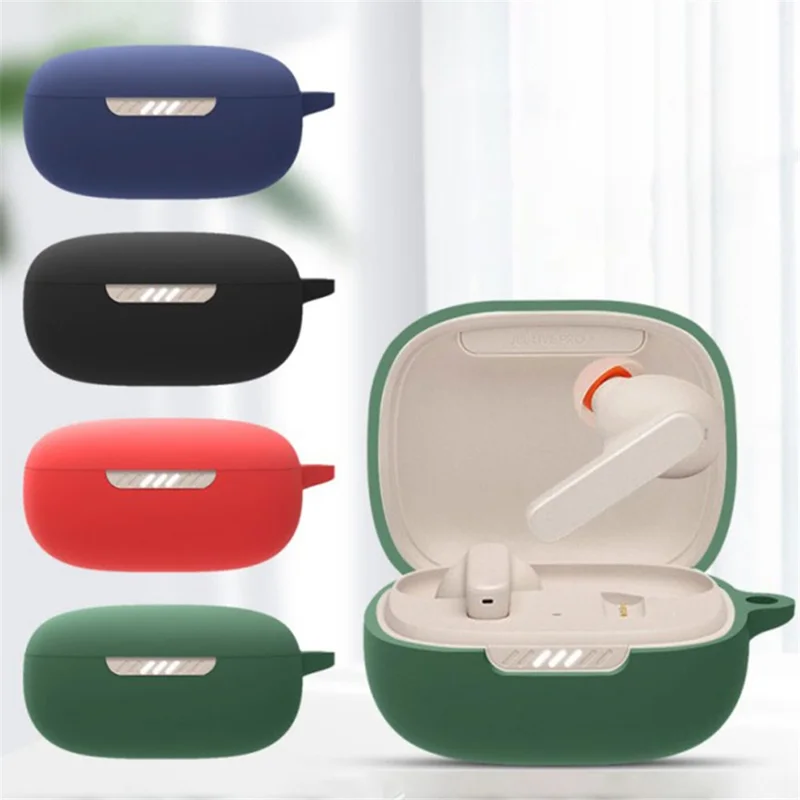 Silikon-Schutzhülle für JBL Live Pro+ TWS, Kopfhörer-Ladegehäuse Anti-Kratzer Staubdichte Schale - Rot