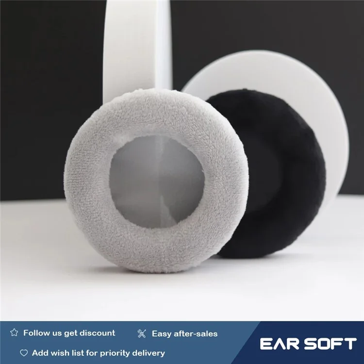 1 Pair Velvet Replacement Ear Pads for Jabra Revo Wireless On-Ear Bluetooth Headset Parts Earmuff Cover Cushion - Grey