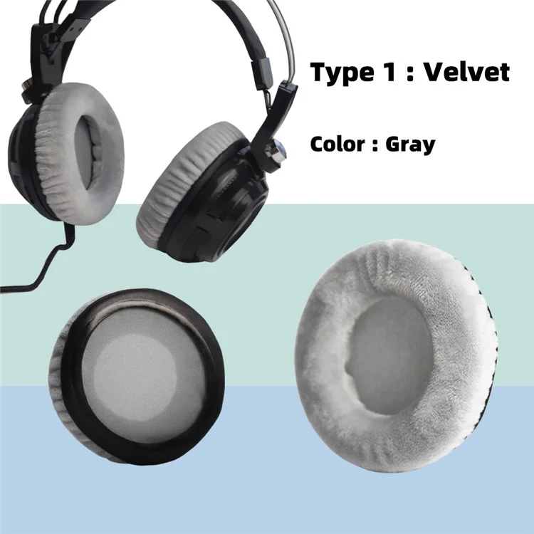 1 Pair Velvet Replacement Ear Pads for Jabra Revo Wireless On-Ear Bluetooth Headset Parts Earmuff Cover Cushion - Grey