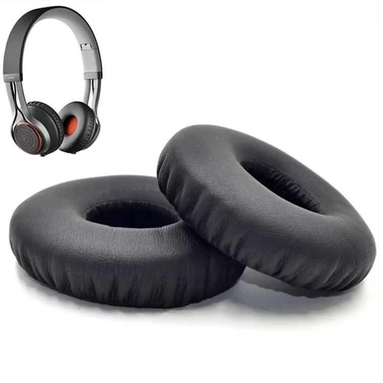 1 Pair for Jabra Revo Wireless On-Ear Bluetooth-compatible Headset Plain Protein Leather Ear Pads Replacement Parts Earmuff Cover Cushion - Black