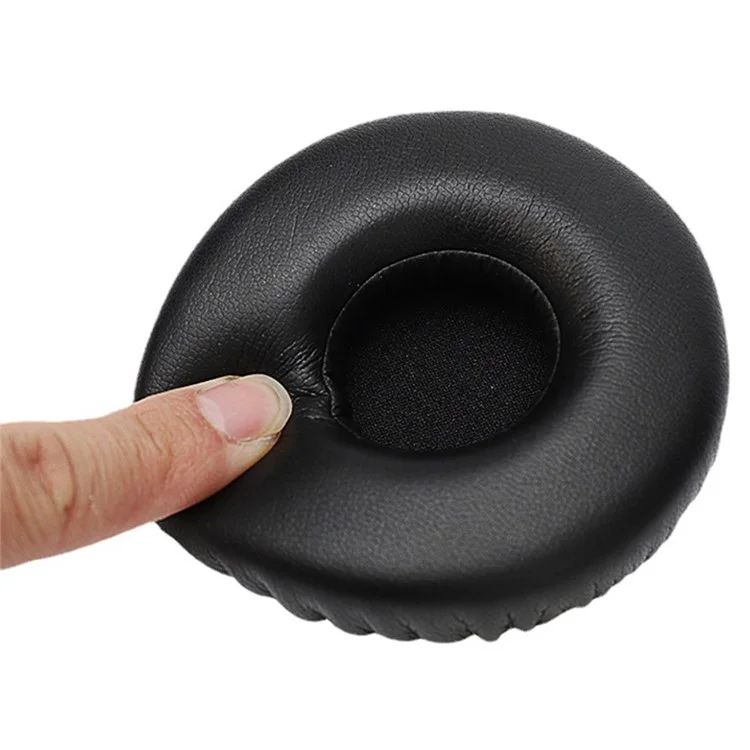 1 Pair for Jabra Revo Wireless On-Ear Bluetooth-compatible Headset Plain Protein Leather Ear Pads Replacement Parts Earmuff Cover Cushion - Black