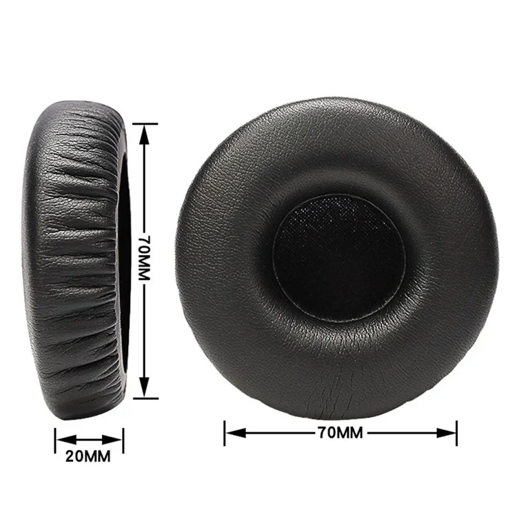 1 Pair for Jabra Revo Wireless On-Ear Bluetooth-compatible Headset Plain Protein Leather Ear Pads Replacement Parts Earmuff Cover Cushion - Black