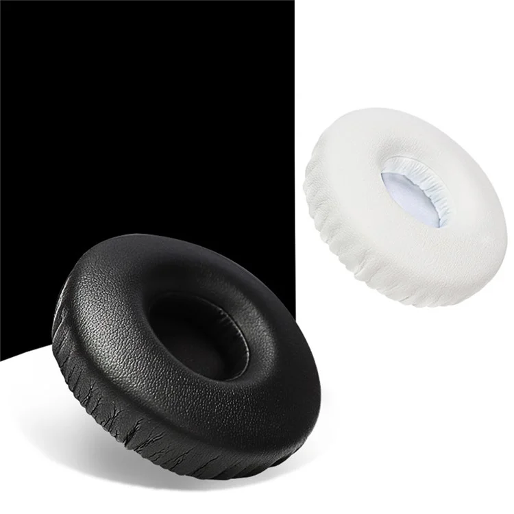 1 Pair for Jabra Revo Wireless On-Ear Bluetooth-compatible Headset Plain Protein Leather Ear Pads Replacement Parts Earmuff Cover Cushion - Black