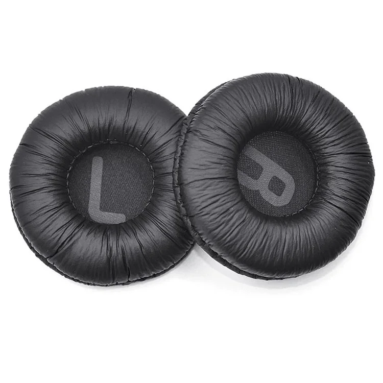 1 Pair Earmuff Cover Cushion for Jabra Revo Wireless Bluetooth-compatible Headset Wrinkled Protein Leather Ear Pads - Black
