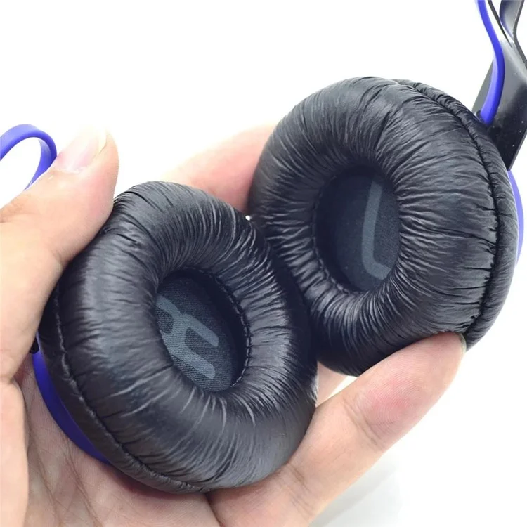 1 Pair Earmuff Cover Cushion for Jabra Revo Wireless Bluetooth-compatible Headset Wrinkled Protein Leather Ear Pads - Black