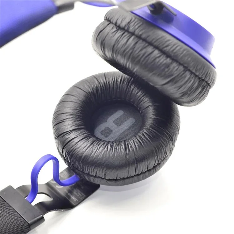 1 Pair Earmuff Cover Cushion for Jabra Revo Wireless Bluetooth-compatible Headset Wrinkled Protein Leather Ear Pads - Black