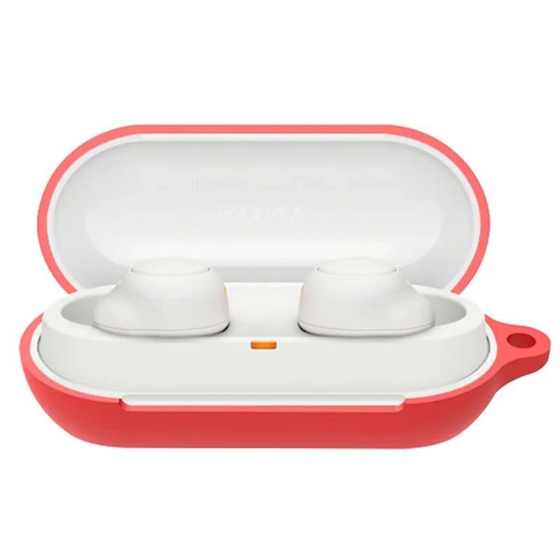 For Sony WF-C500 TWS Bluetooth-compatible Earphone Silicone Shell Anti-drop Protective Cover - Red