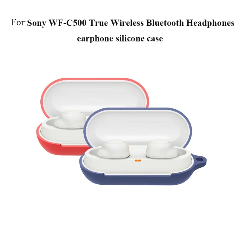For Sony WF-C500 TWS Bluetooth-compatible Earphone Silicone Shell Anti-drop Protective Cover - Red