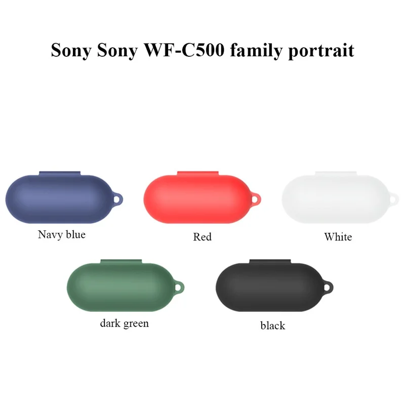 For Sony WF-C500 TWS Bluetooth-compatible Earphone Silicone Shell Anti-drop Protective Cover - Red