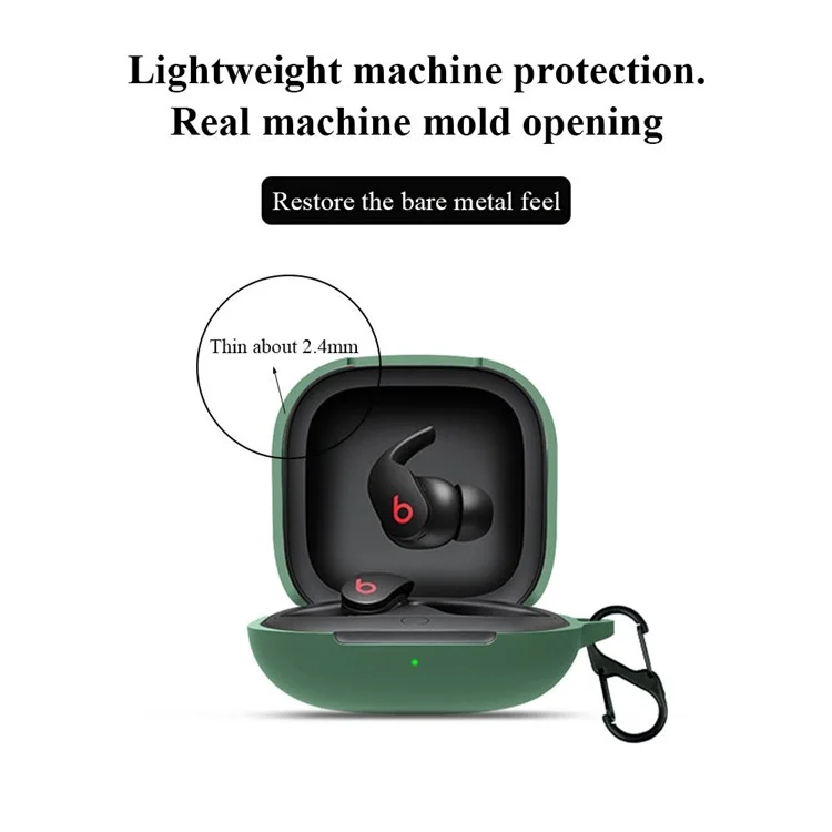 Para Beats Fit Pro TWS Fone de Ouvido Bluetooth Capa Protetora da Caixa de Carregamento Silicone Anti-queda - Verde Escuro