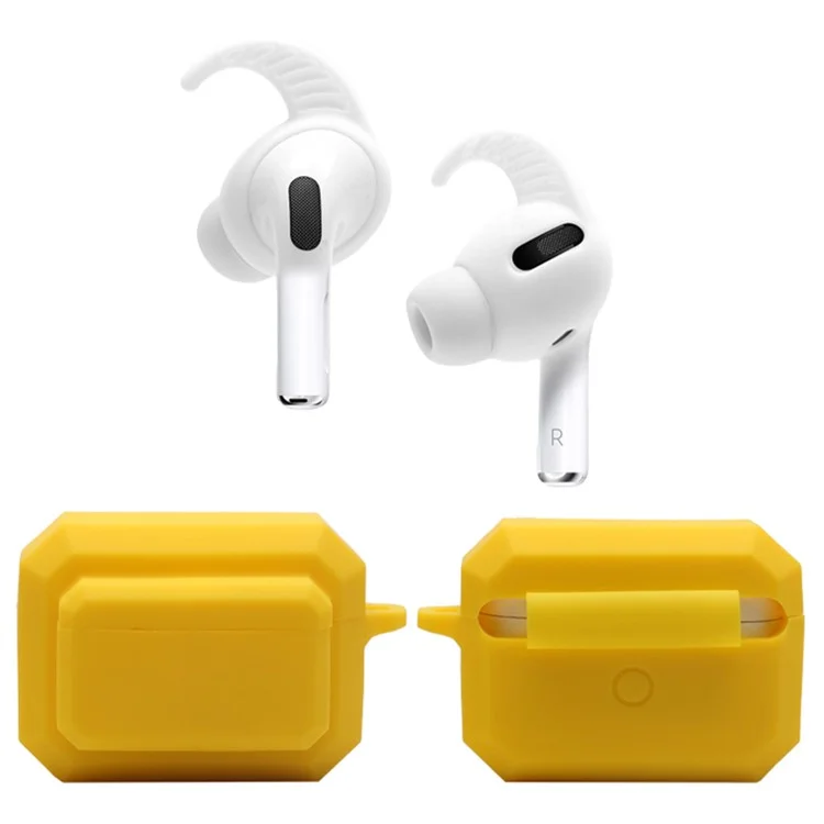 Per Apple AirPods Pro 3-in-1 Silicone Anti-Fall Case + Ear-Tip + Set di Protezione Del Carabiner Anti-Lost - Rosso