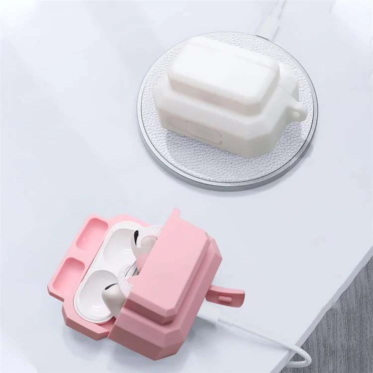 For Apple AirPods Pro 3-in-1 Silicone Anti-Fall Case + Ear-Tip + Anti-Lost Carabiner Protection Set - Luminous Green