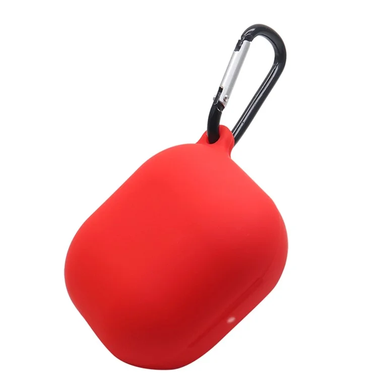Para Beats Fit Pro Auricular Inalámbrico Bluetooth Estuche de Silicona Antirayado Caja de Carga con Mosquetón - Rojo