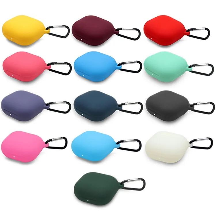 Para Beats Fit Pro Auricular Inalámbrico Bluetooth Estuche de Silicona Antirayado Caja de Carga con Mosquetón - Rojo