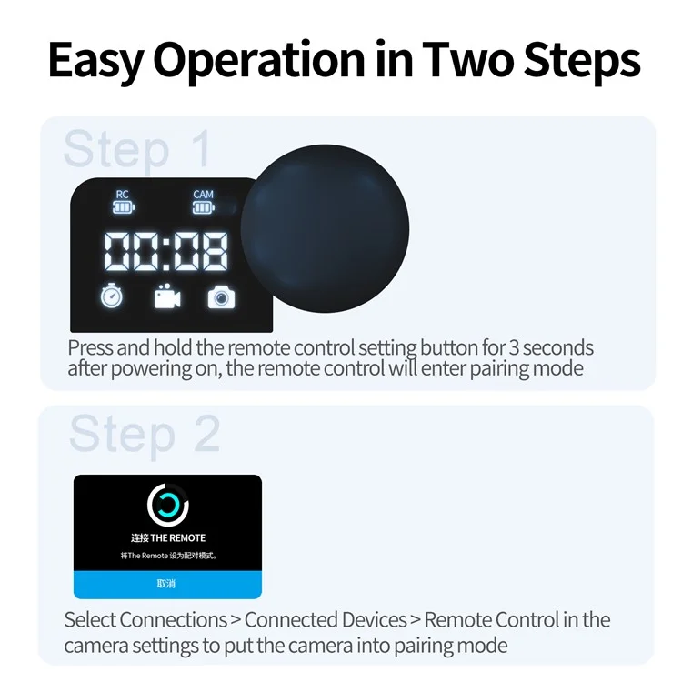 TELESIN GP-RMT-T10 T10 80M Telecomando WiFi Bluetooth con display per GoPro Hero 9 / 10 / 11 / 8 / Max 