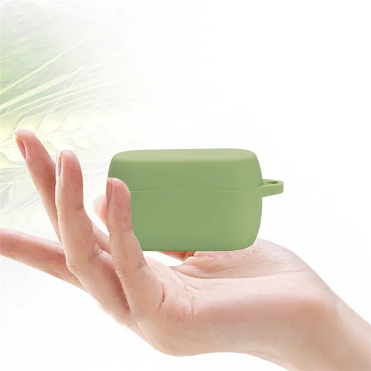 Pour Jabra Elite 4 Étui de protection en silicone caoutchouté pour écouteurs Bluetooth sans odeur Accessoire d'écouteurs Bluetooth - Vert