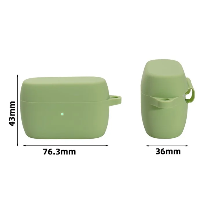 Pour Jabra Elite 4 Étui de protection en silicone caoutchouté pour écouteurs Bluetooth sans odeur Accessoire d'écouteurs Bluetooth - Vert
