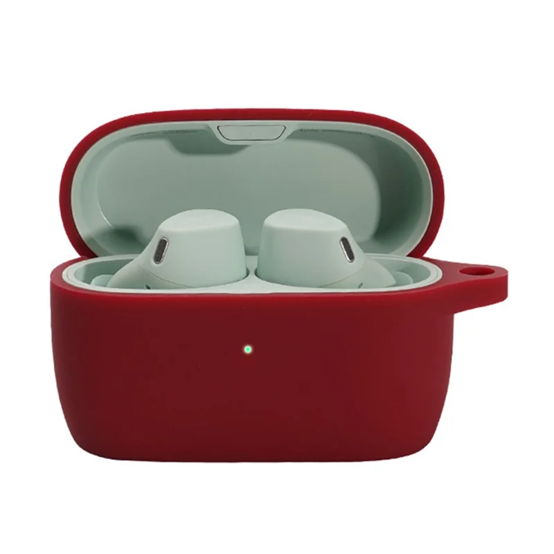 For Jabra Elite 4 Rubberized Silicone Bluetooth-compatible Earbuds Protective Case Odor-Free Bluetooth-compatible Earphones Accessory - Wine Red