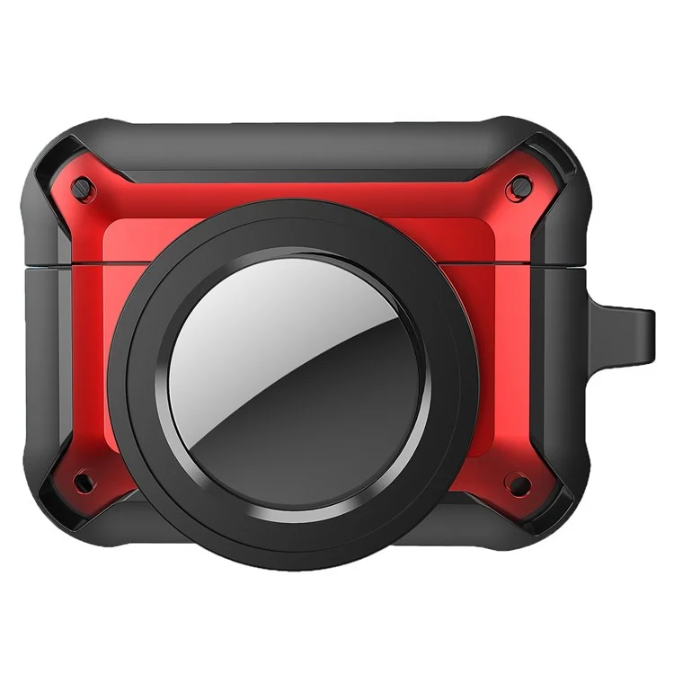 Per Apple AirPods Pro + per AirTag Tracker Anti-drop Case Bluetooth Earphone Protective Cover - Rosso