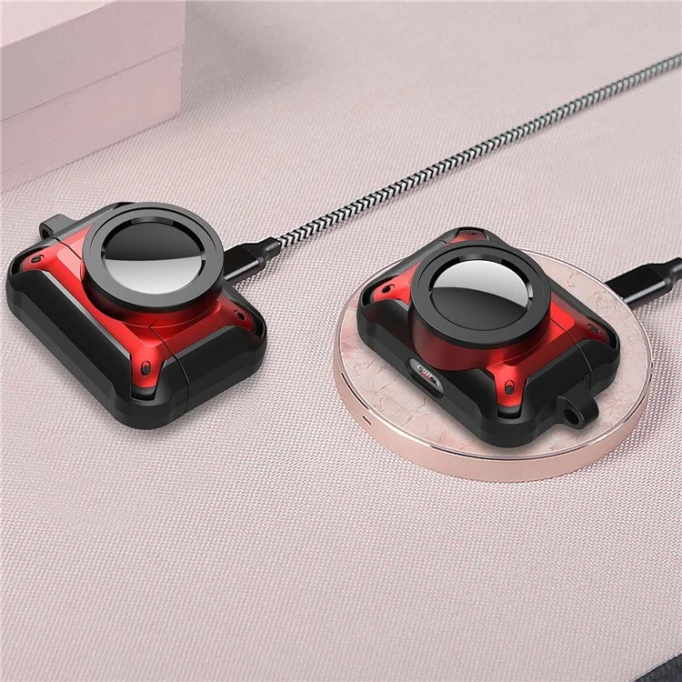 Per Apple AirPods Pro + per AirTag Tracker Anti-drop Case Bluetooth Earphone Protective Cover - Rosso