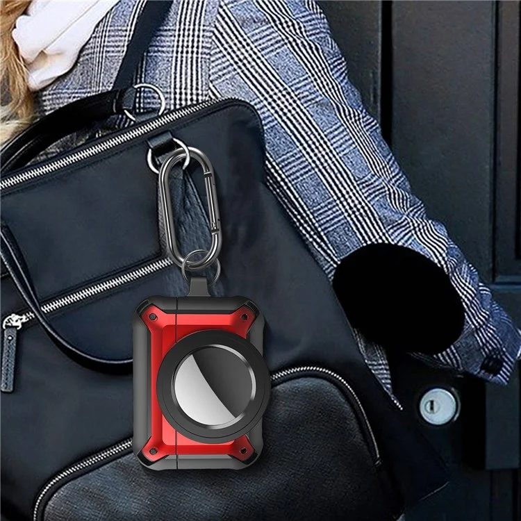 Per Apple AirPods Pro + per AirTag Tracker Anti-drop Case Bluetooth Earphone Protective Cover - Rosso