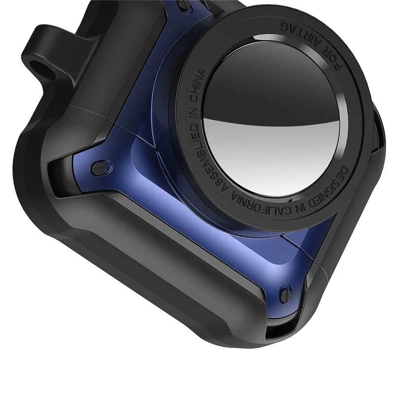 For Apple AirPods 3 Wireless Earphone + for AirTag Smart Tracker Protective Cover Drop-proof Dust-proof Case - Black